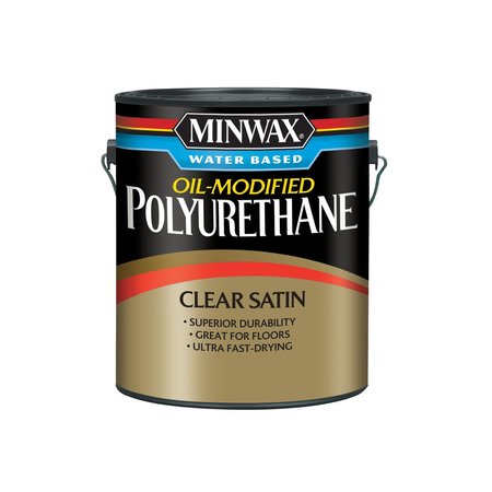 MINWAX Water Based Oil-Modified Polyurethane Transparent Satin Clear Water-Based Latex Oil-Modified 710330000